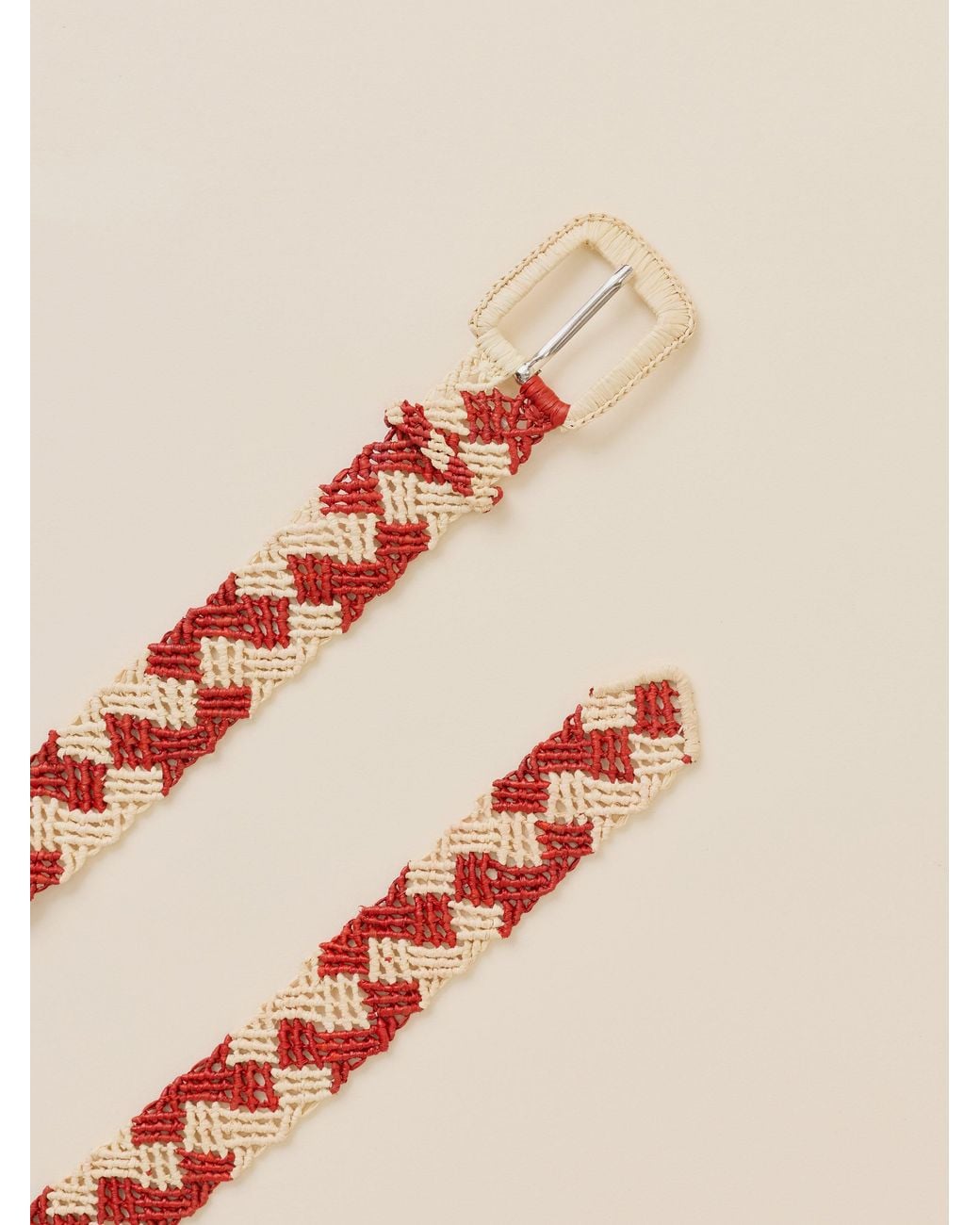 Faherty Brand Pink Raffia Belt