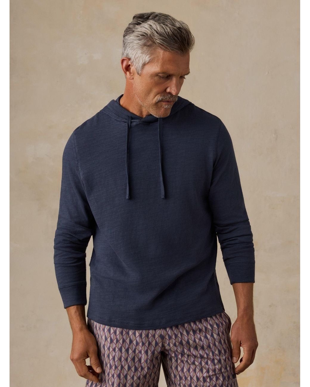 Faherty Brand Blue Sunwashed Organic Hoodie for men