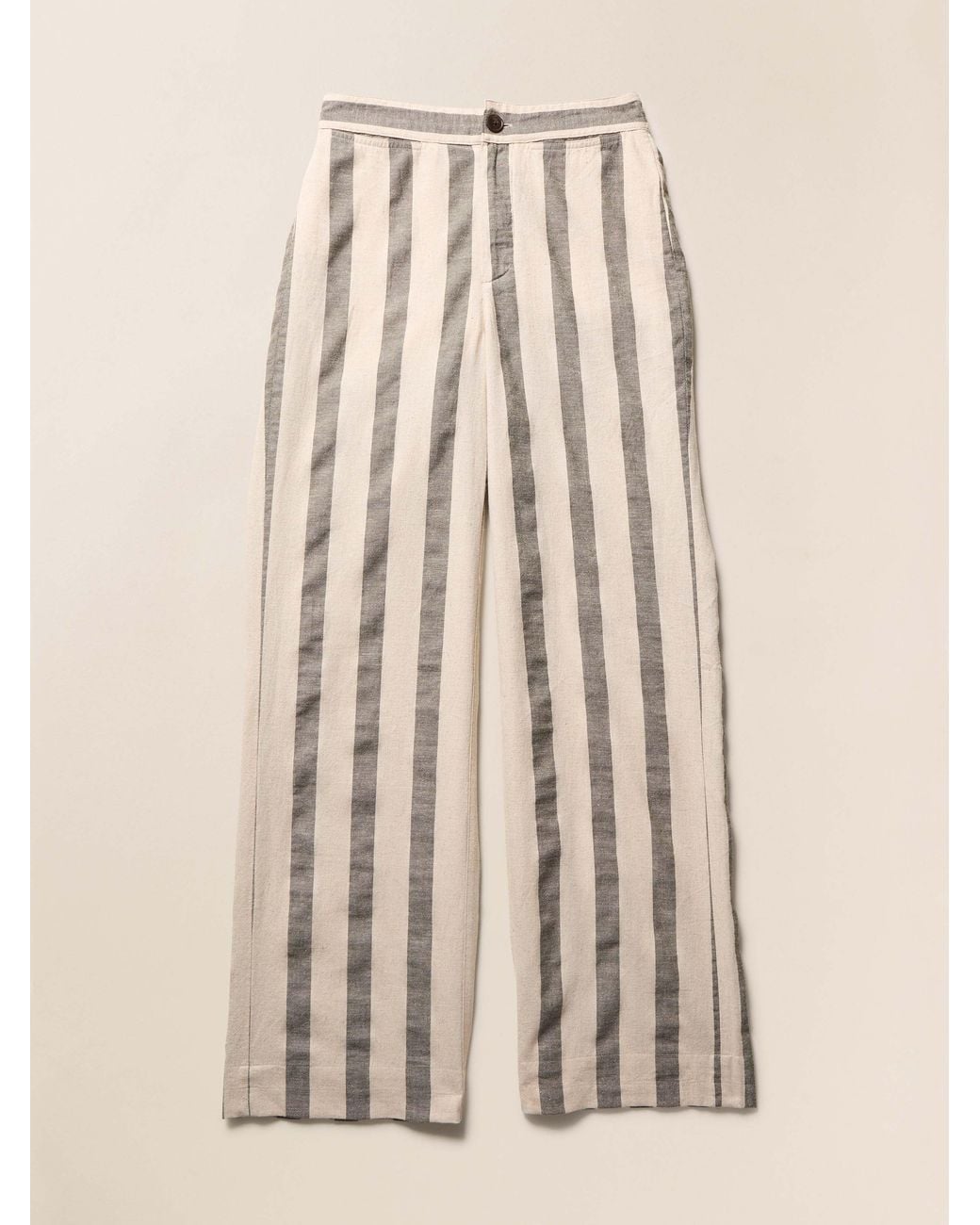 Faherty Brand White Sun Strider Cotton Linen Pants