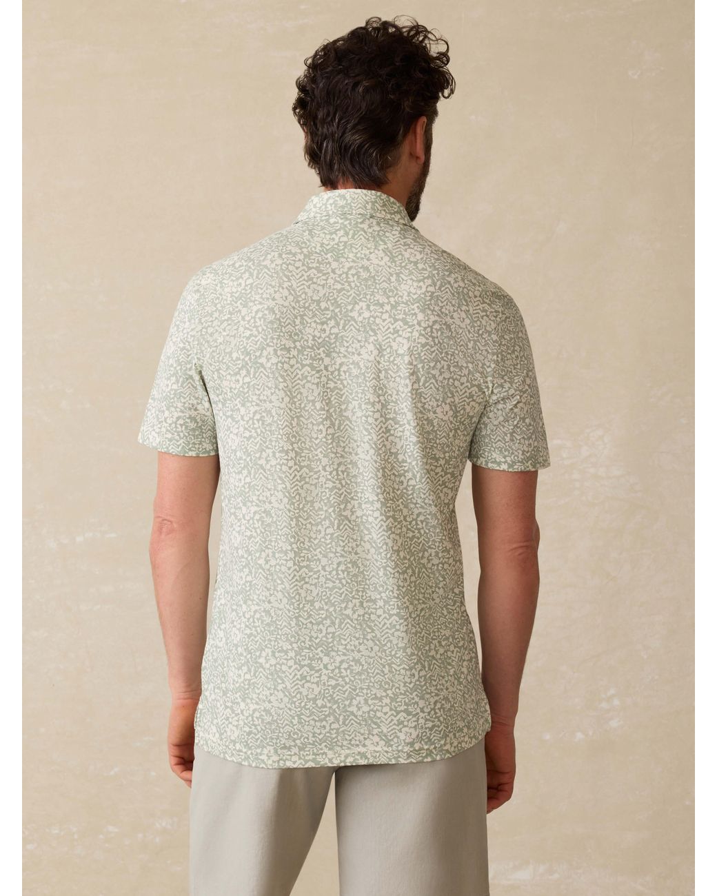 Faherty Brand Natural Short-Sleeve Movement Pique Polo Shirt for men
