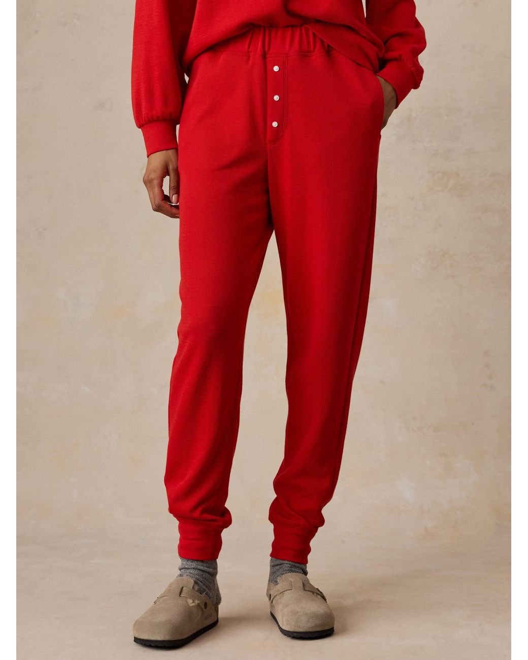 Faherty Brand Red Double Knit Pants