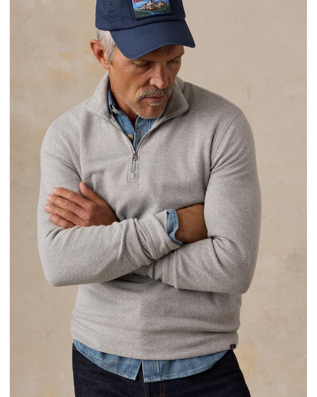 Faherty Brand Natural Legend Sweater Quarter Zip for men