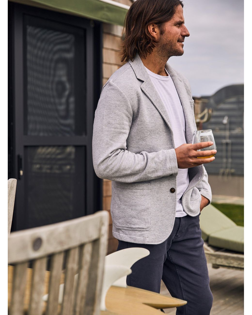 Faherty Inlet Knit Blazer (tall) in Gray for Men Lyst