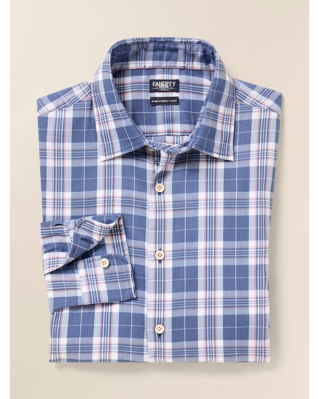 Faherty Brand Blue Movement Monterey Shirt for men