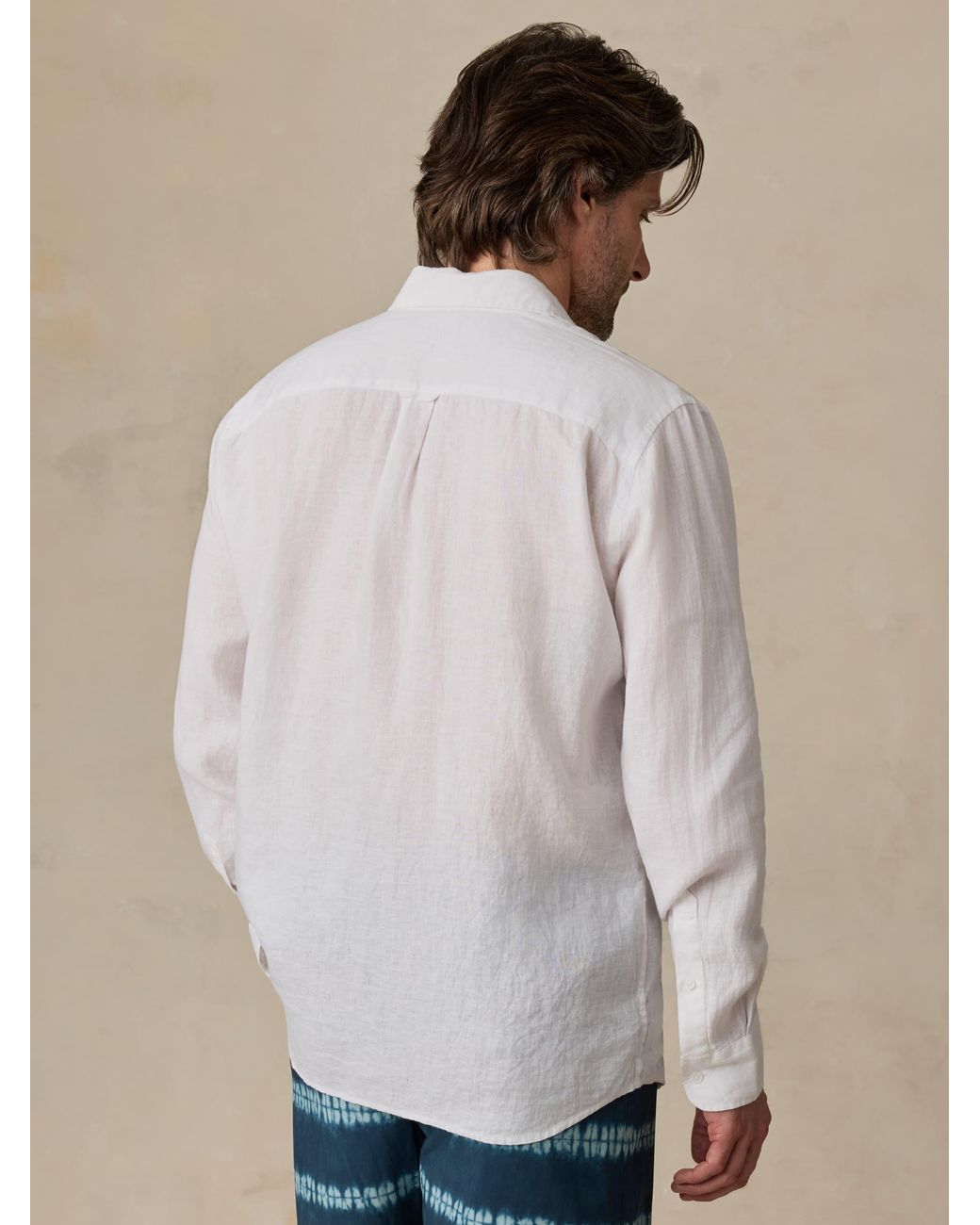 Faherty Brand Natural Sunwashed Linen Shirt for men
