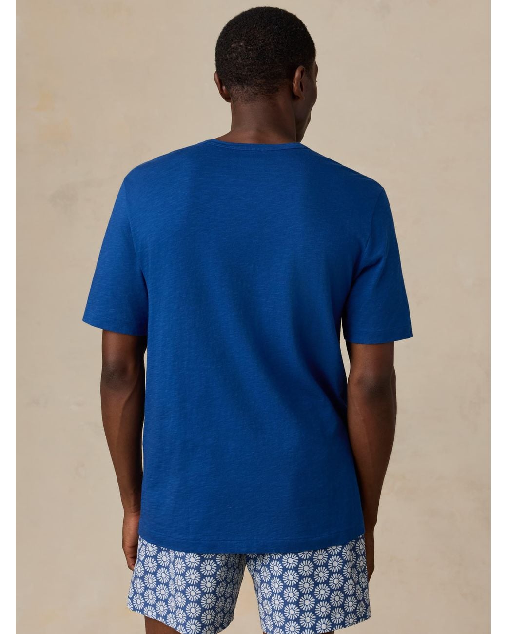 Faherty Brand Blue Sunwashed Regenerative T-Shirt for men