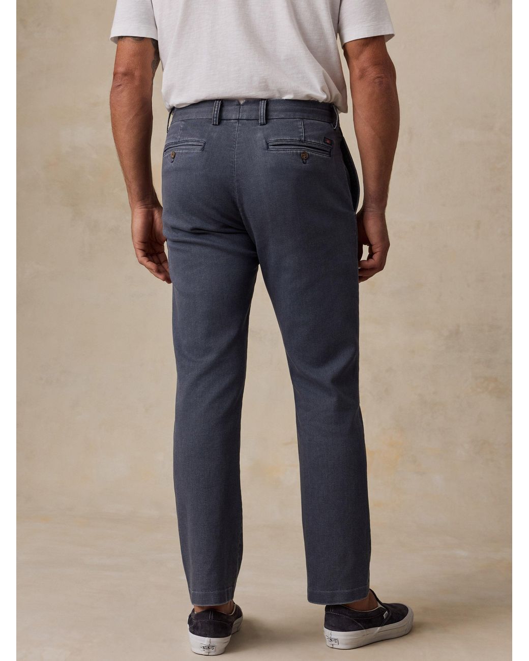 Faherty Brand Blue Stretch Terry Trouser Pants for men