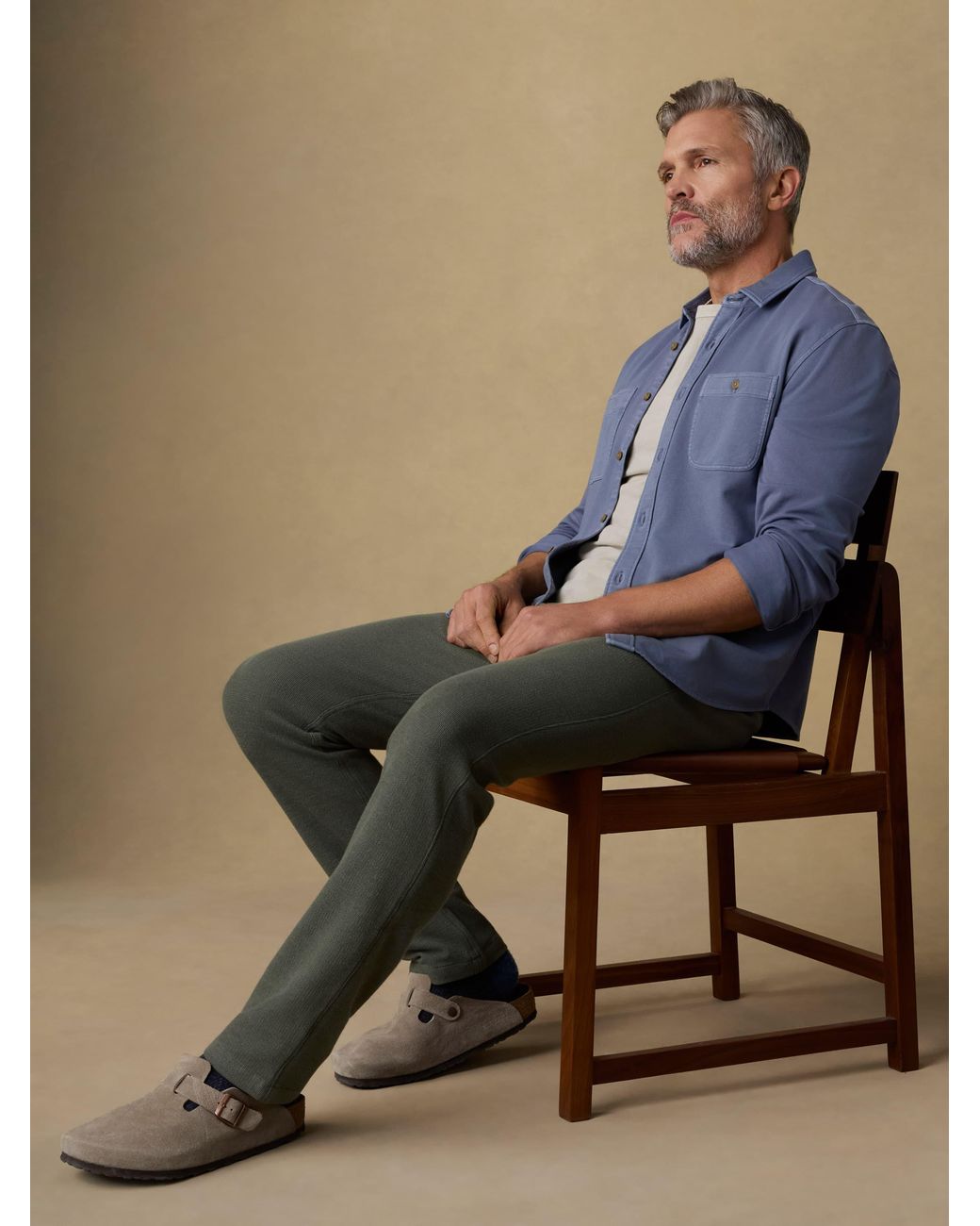 Faherty Brand Blue Field Knit Shirt for men