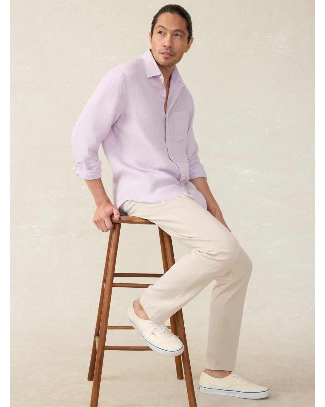 Faherty Brand Pink Laguna Linen Shirt for men