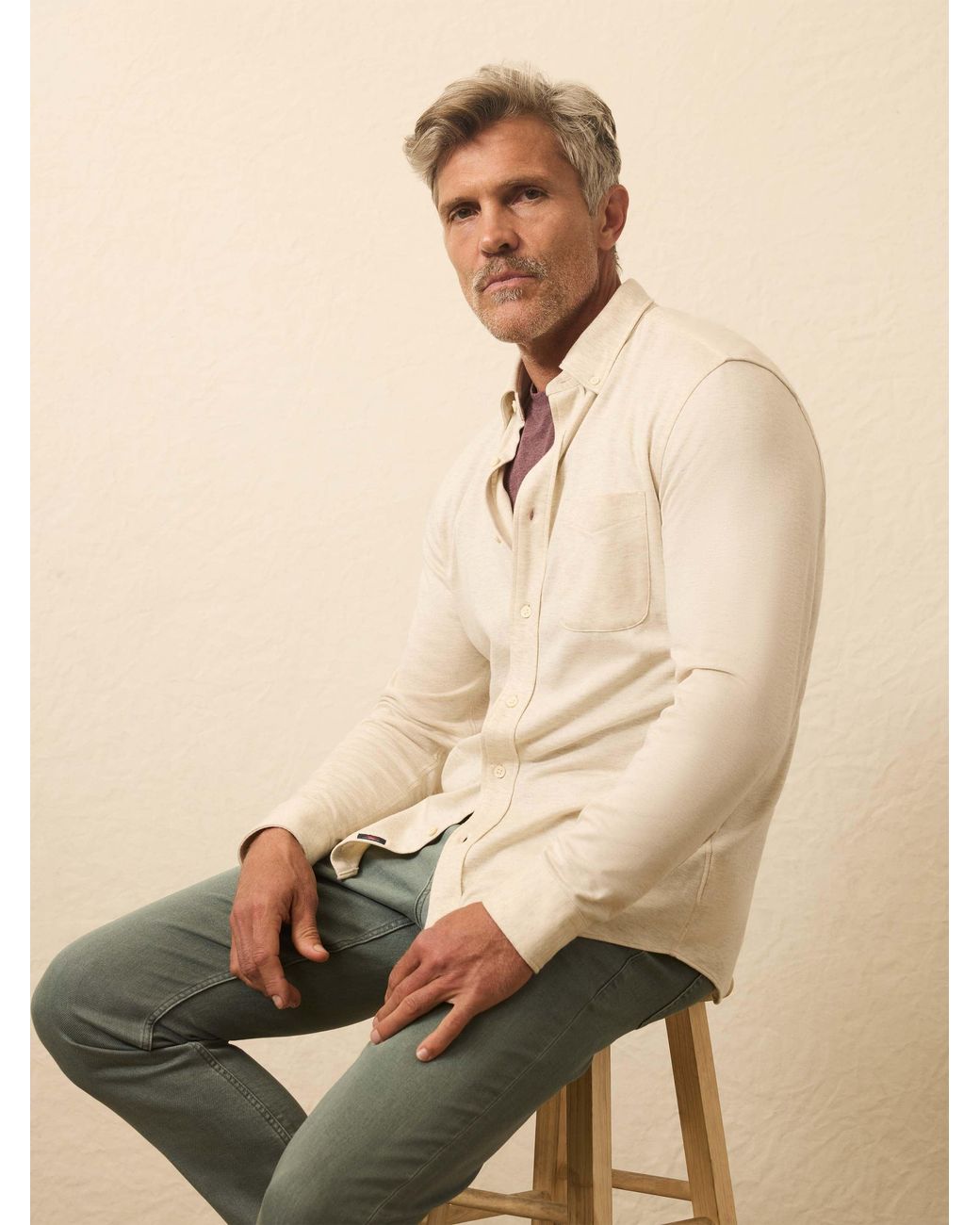 Faherty Brand Natural Coastline Knit Shirt for men