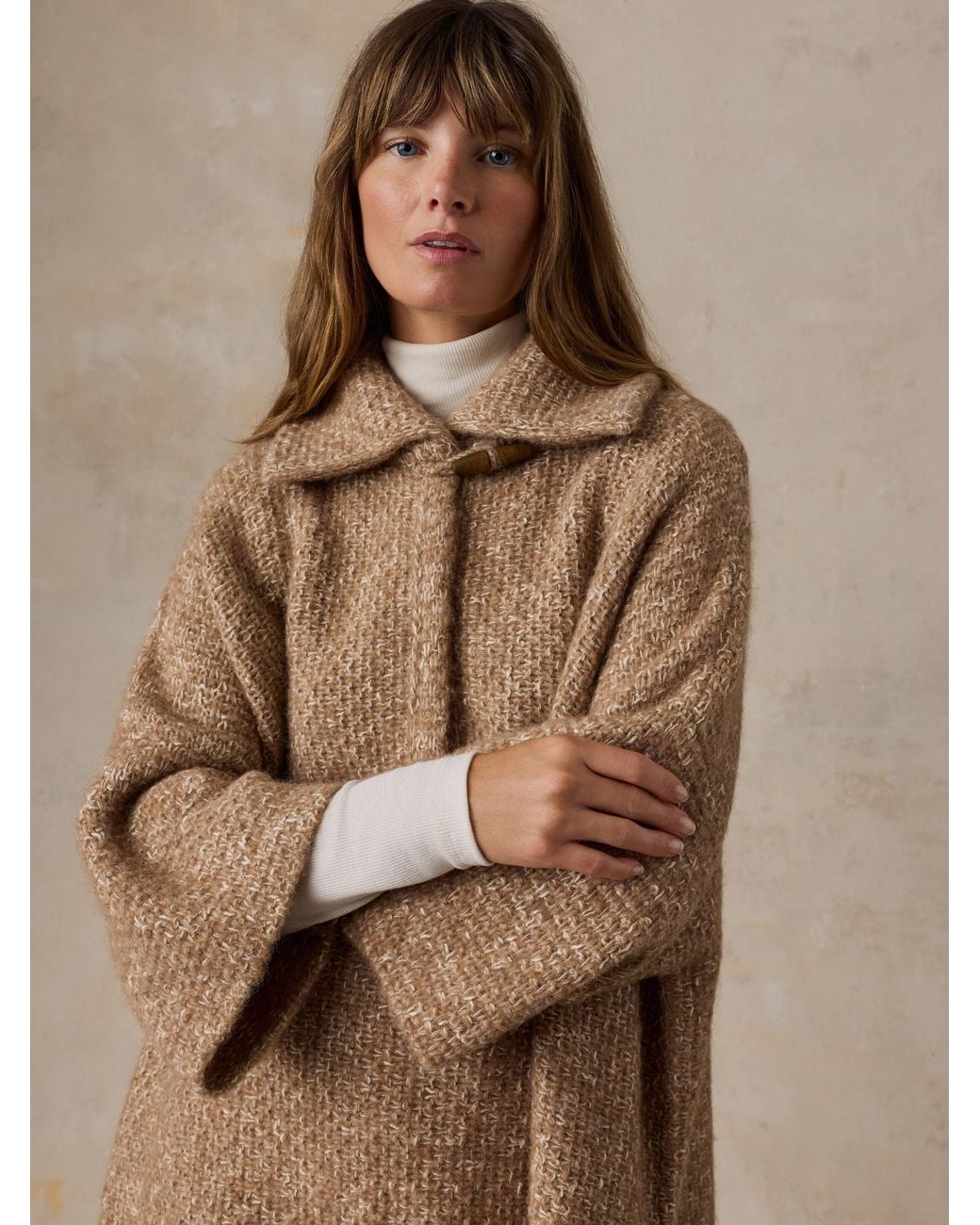 Faherty Brand Green Après Alpaca Sweater Poncho