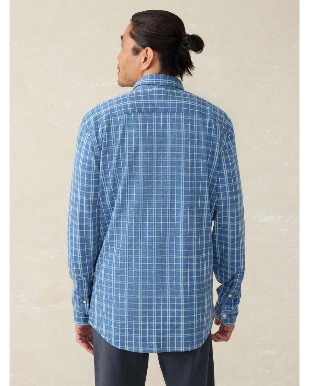 Faherty Brand Blue Coastline Knit Shirt for men