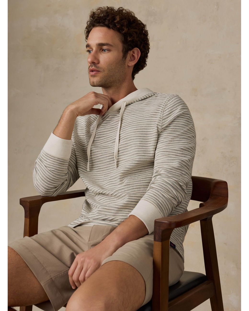 Faherty Brand Natural Sunwashed Organic Hoodie for men