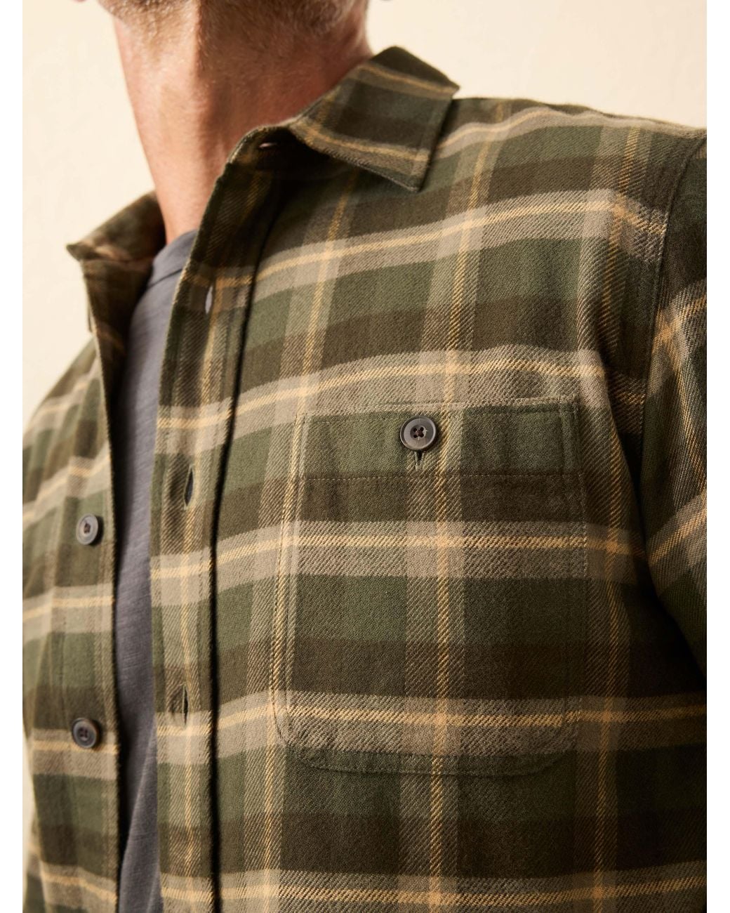Faherty Brand Natural Heirloom Portuguese Flannel Shirt for men