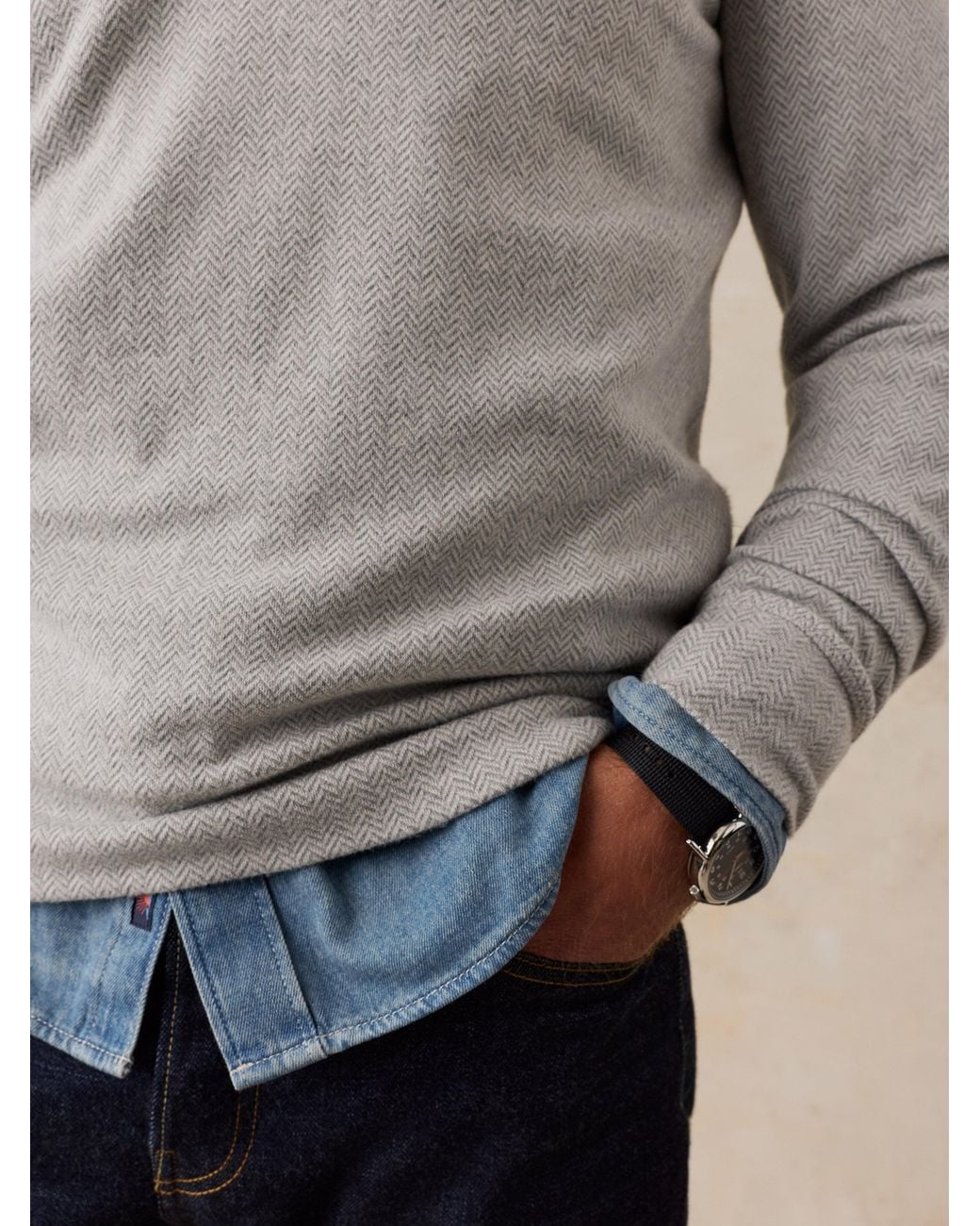 Faherty Brand Natural Legend Sweater Quarter Zip for men