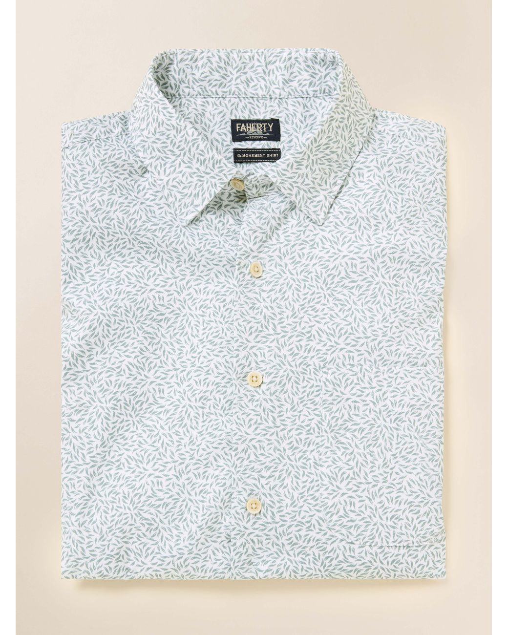 Faherty Brand White Short-Sleeve Movement Monterey Shirt for men