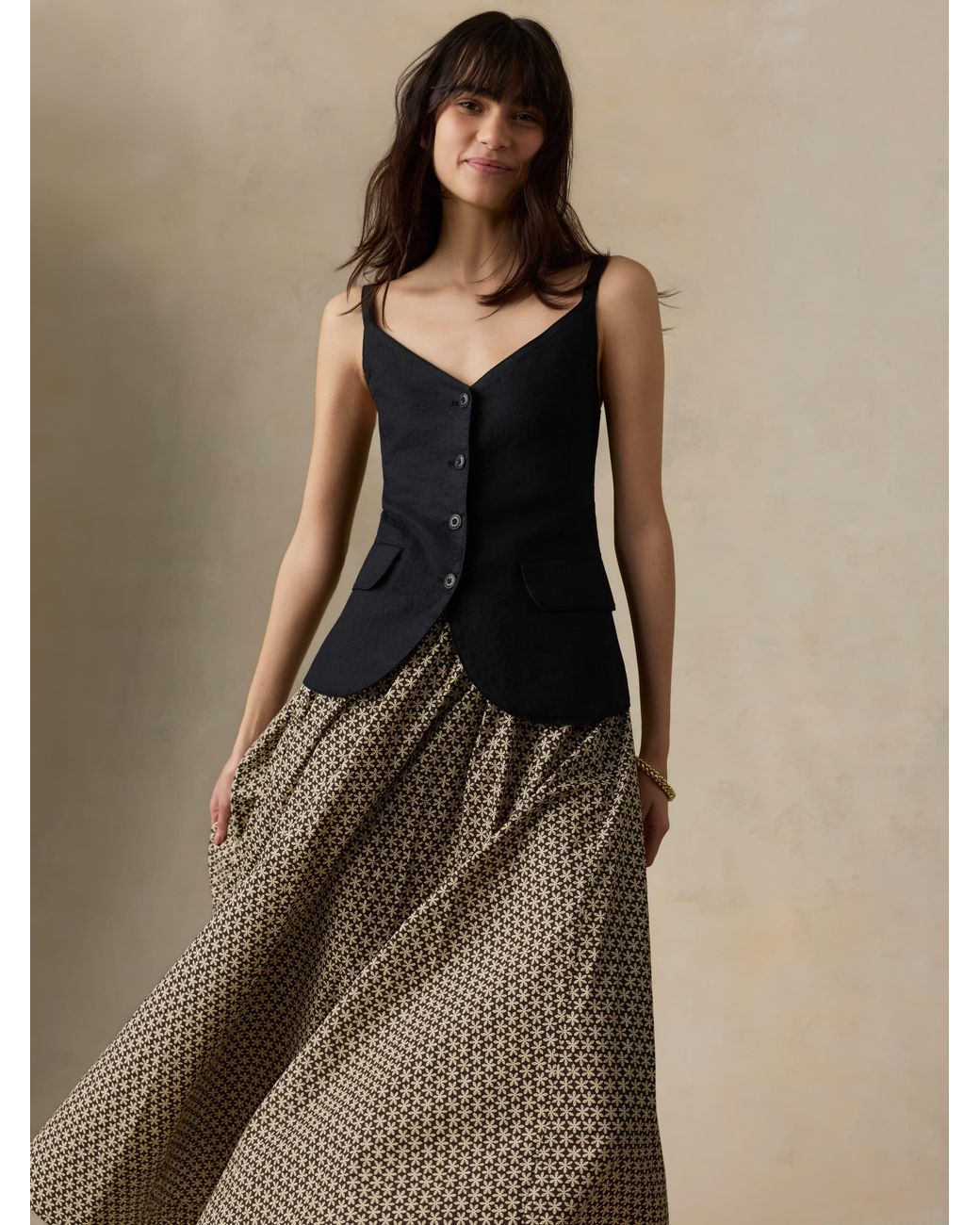 Faherty Brand Black Sun Strider Linen Milo Vest