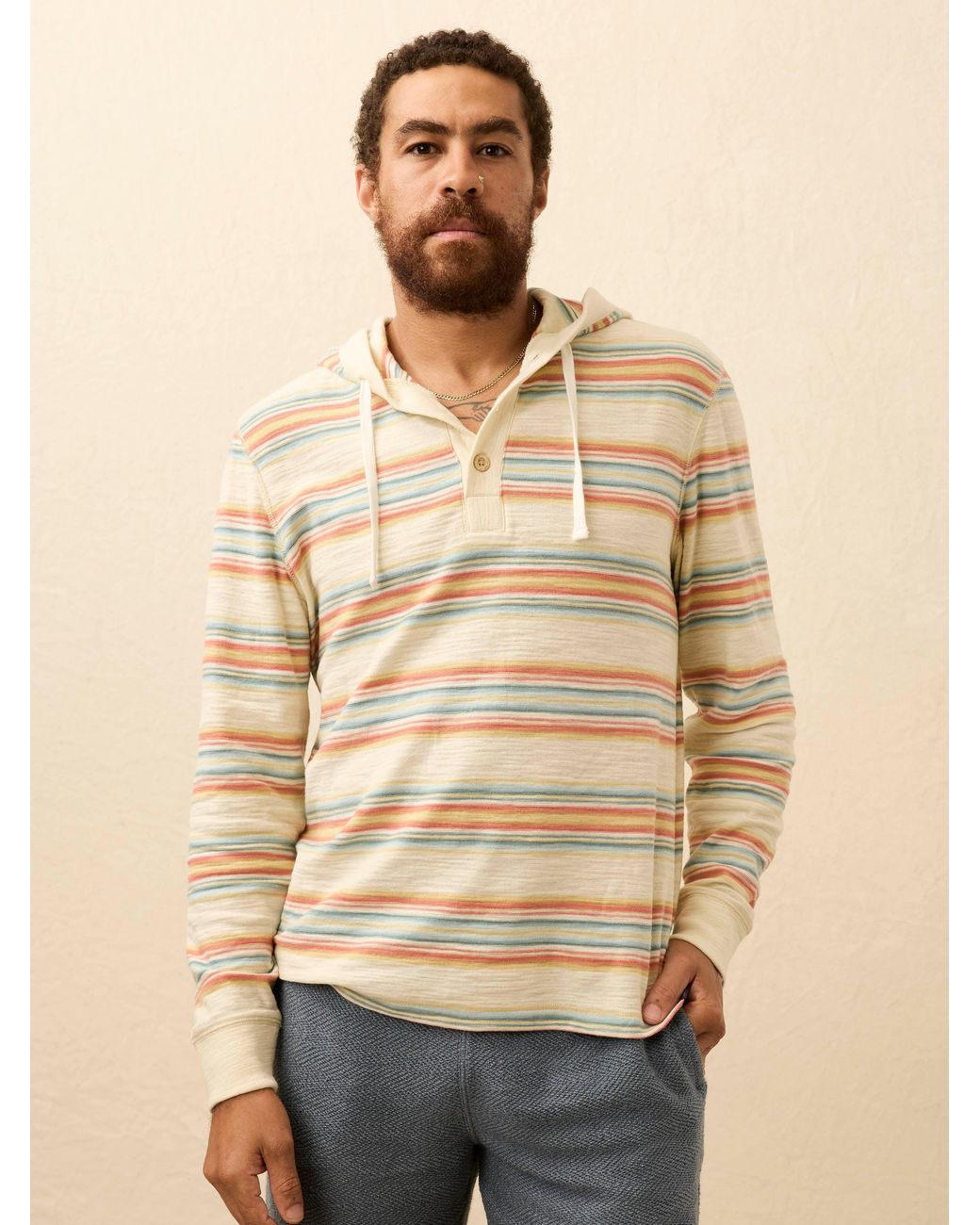 Faherty Brand Natural Sunwashed Organic Hoodie for men
