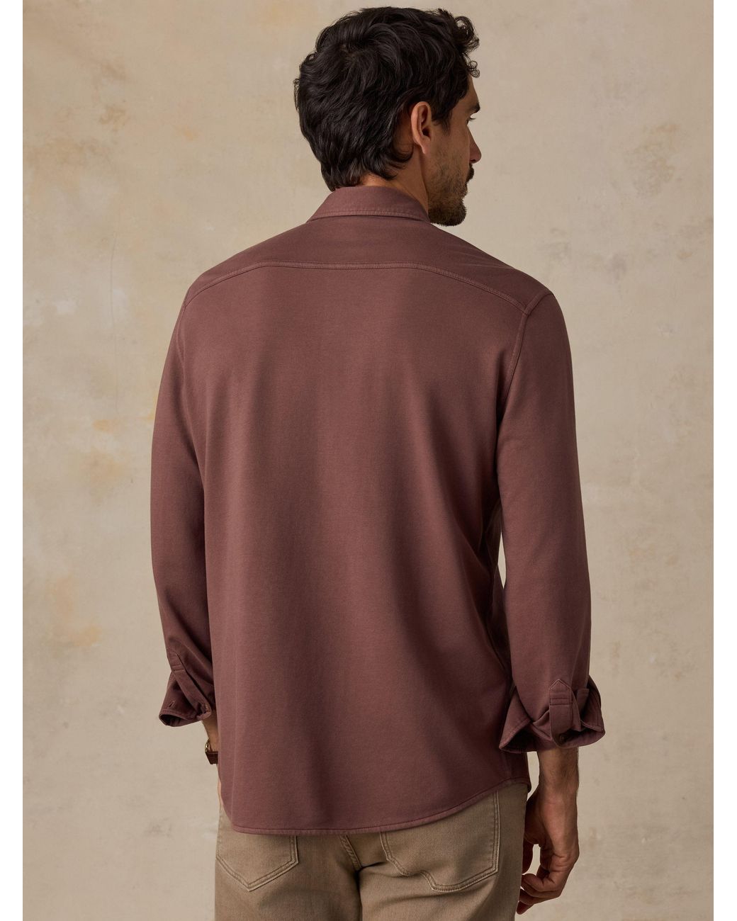Faherty Brand Brown Field Knit Shirt for men
