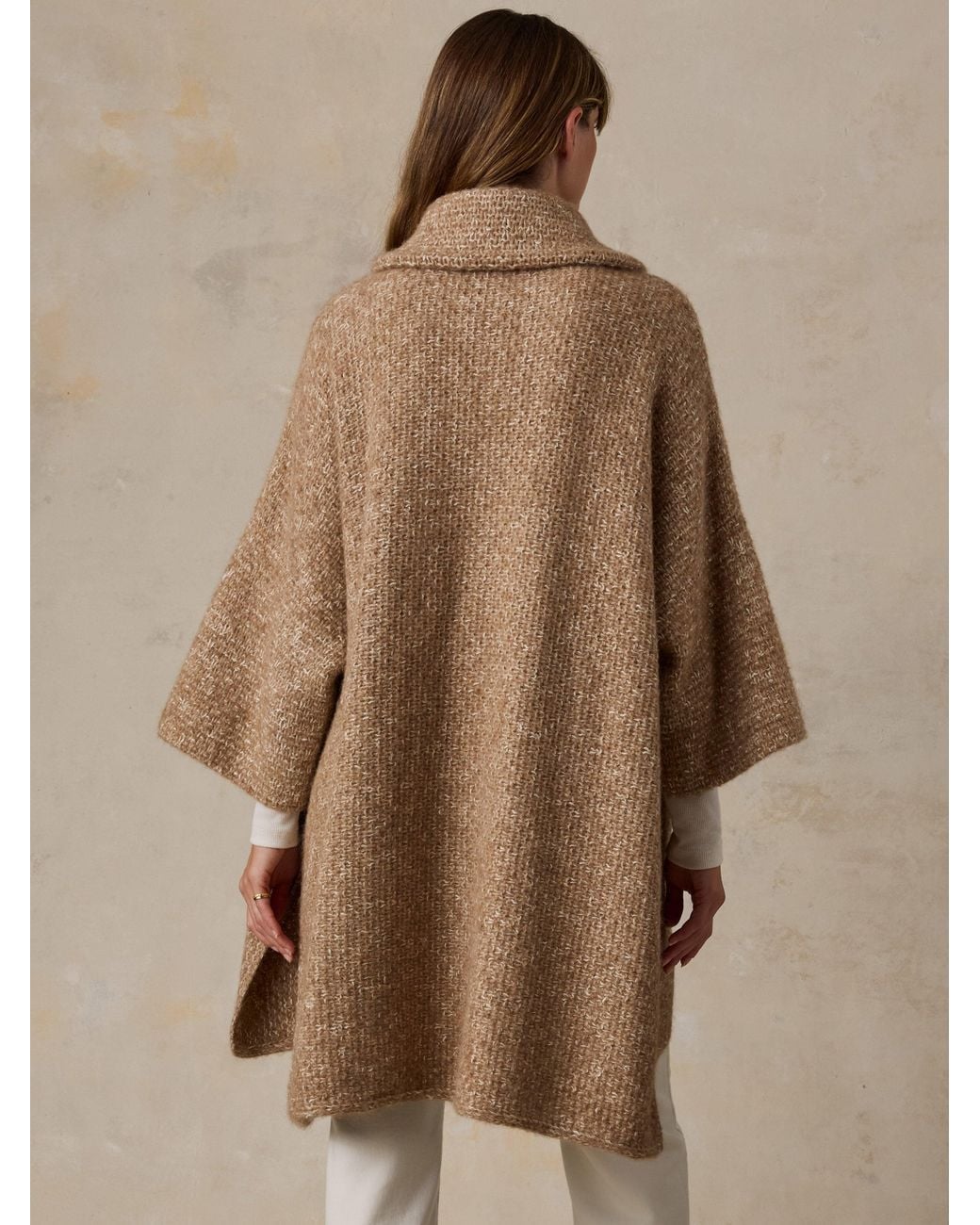 Faherty Brand Green Après Alpaca Sweater Poncho