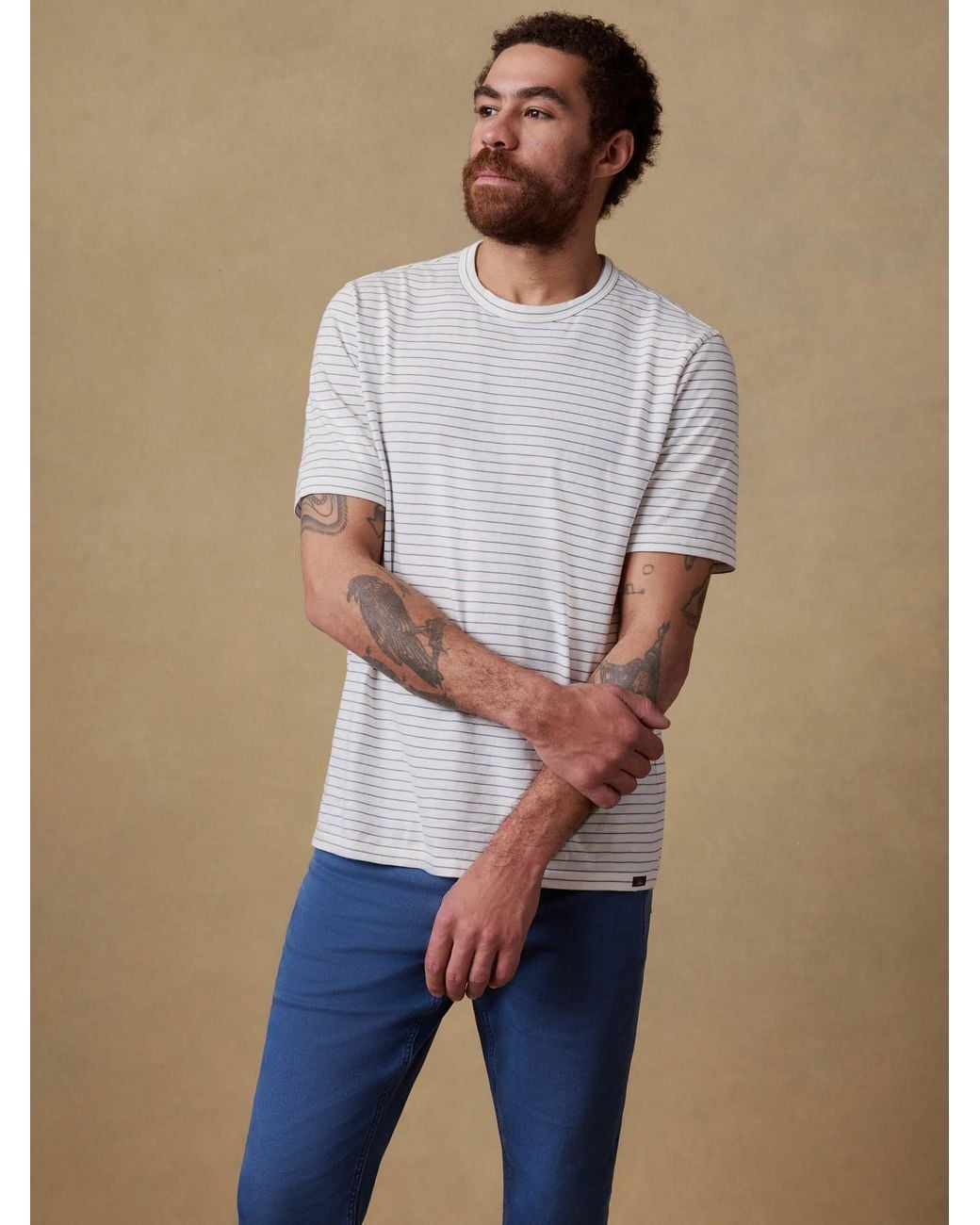 Faherty Brand Natural Sunwashed Regenerative T-Shirt for men