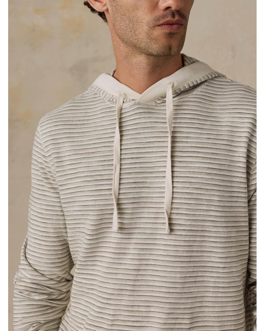 Faherty Brand Natural Sunwashed Organic Hoodie for men
