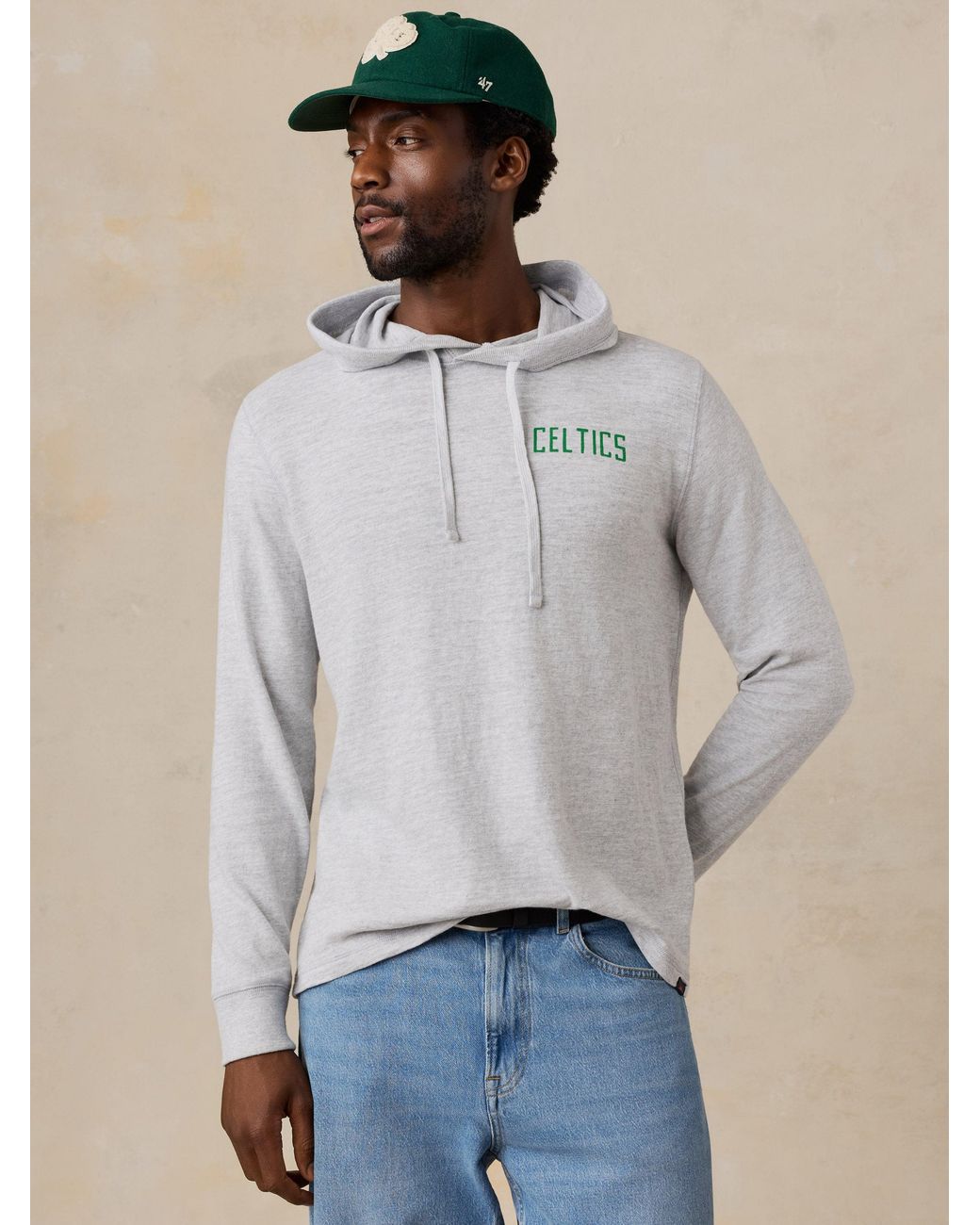 Faherty Brand Blue Boston Celtics Sunwashed Organic Hoodie for men