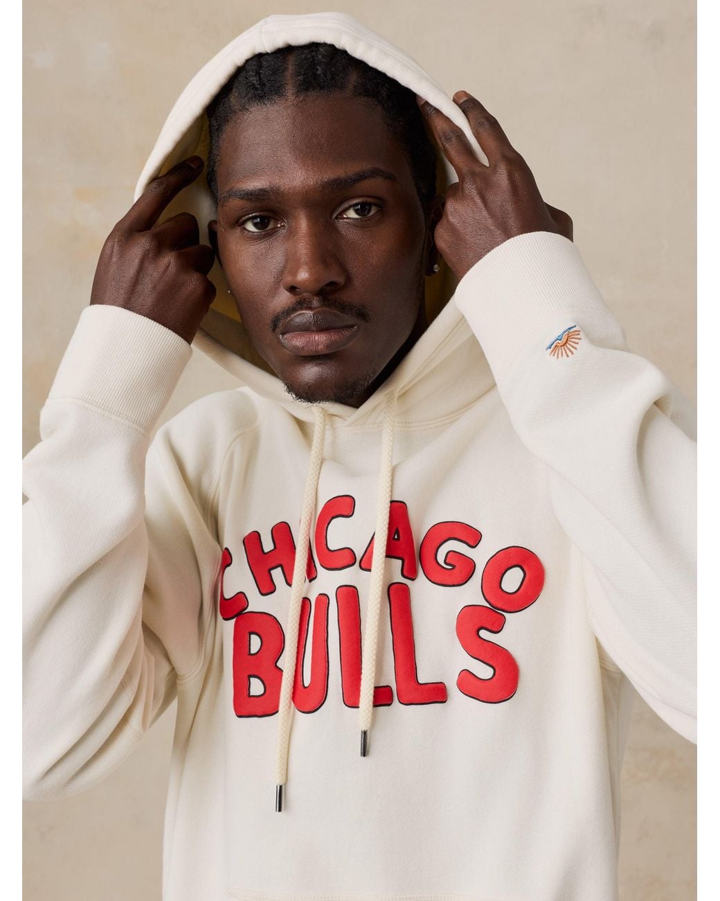 Faherty Brand Natural Chicago Bulls High Standard Fleece Hoodie for men