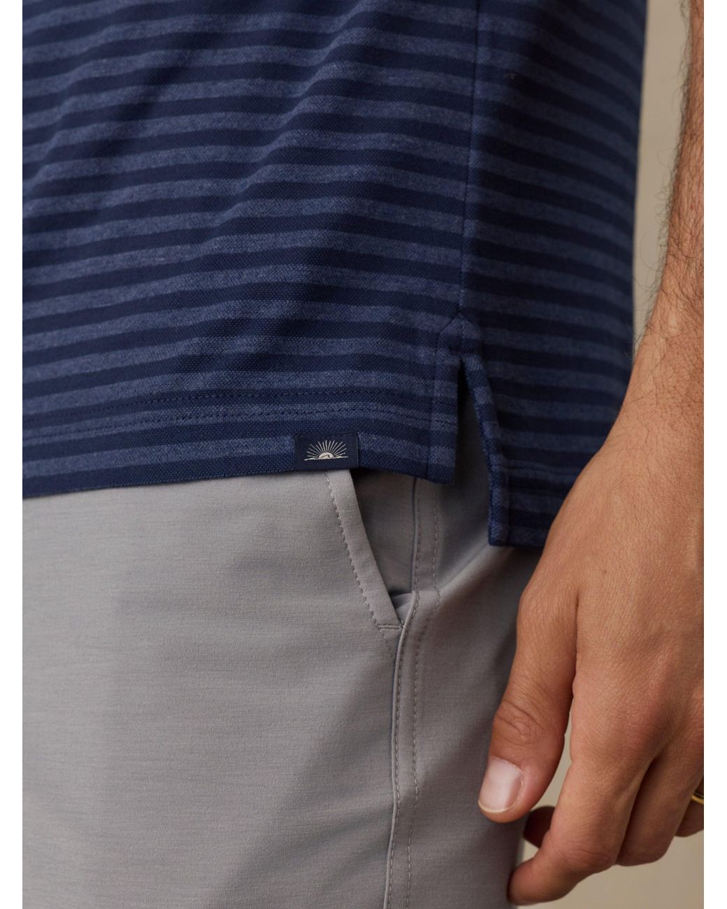 Faherty Brand Blue Short-Sleeve Movement Pique Polo Shirt for men
