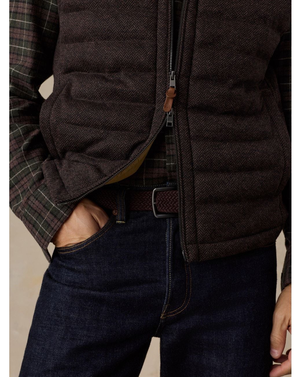Faherty Brand Blue Teton Valley Vest for men