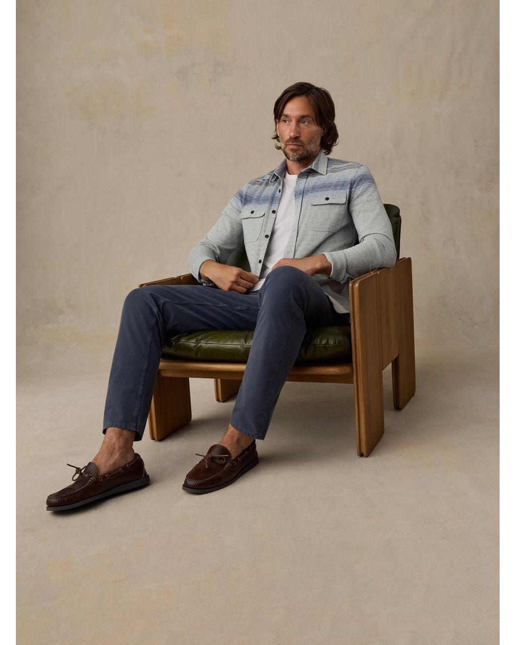Faherty Brand Blue Movement Patina 5-Pocket Pants for men