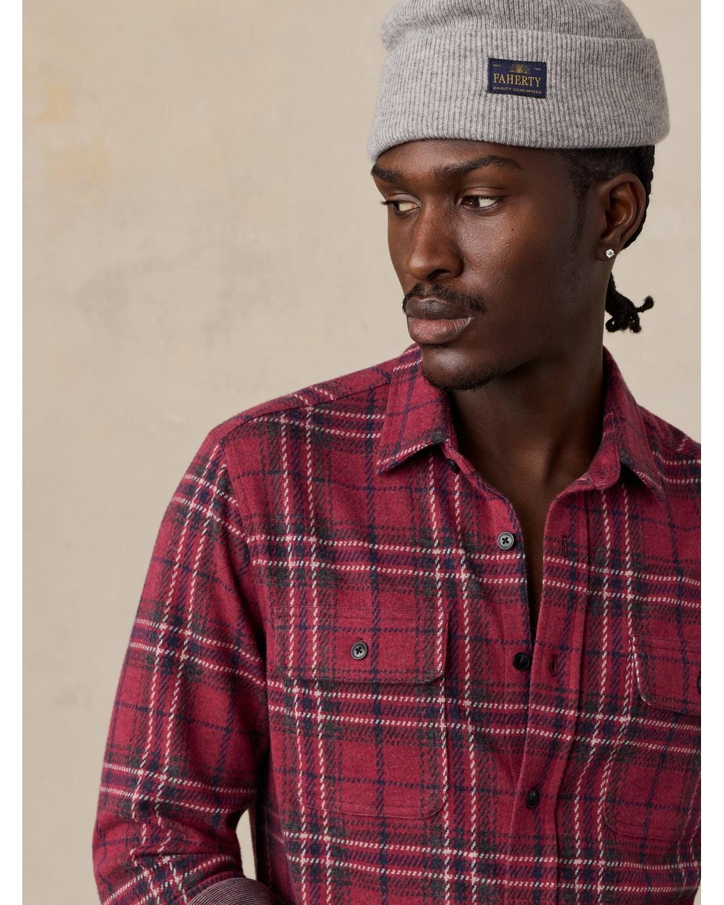 Faherty Legend Sweater Shirt in Red for Men | Lyst