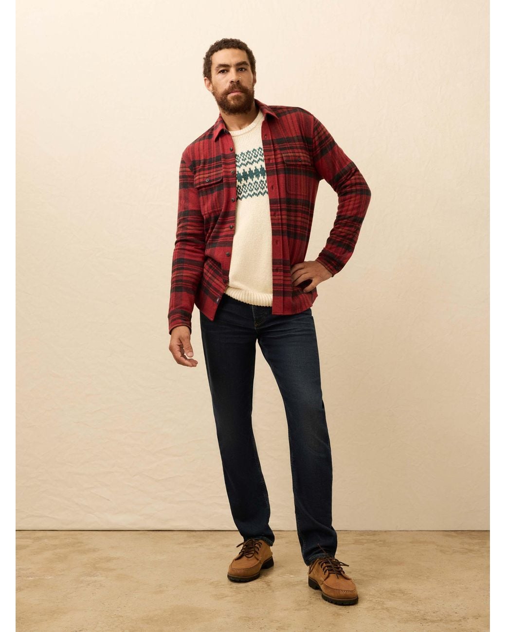 Faherty Brand Red Legend Sweater Shirt for men