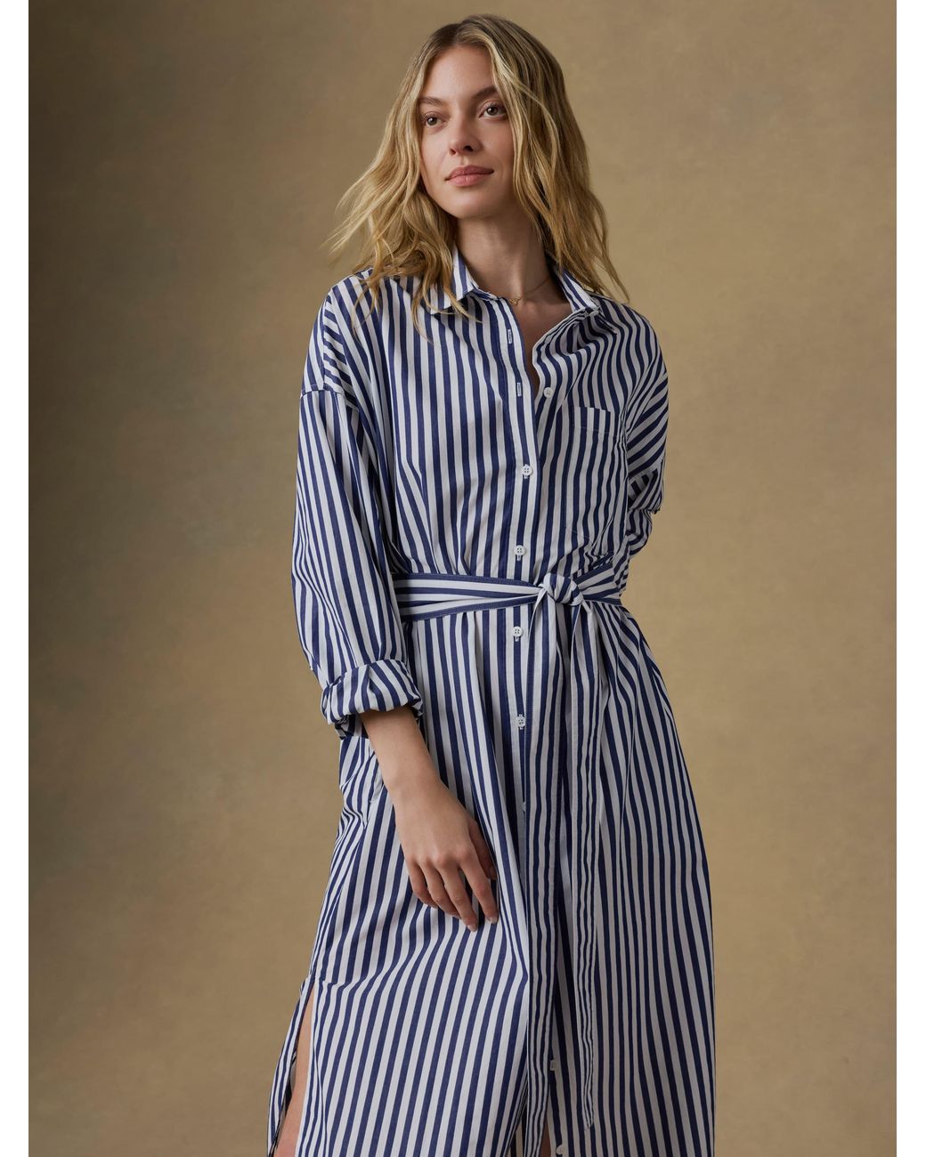 Faherty Brand White Coastal Poplin Rio Shirtdress