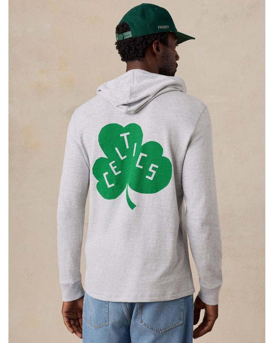 Faherty Brand Blue Boston Celtics Sunwashed Organic Hoodie for men