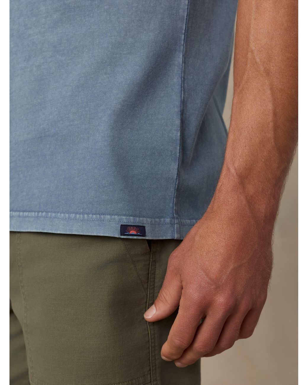 Faherty Brand Blue Short-Sleeve Recycled Cotton T-Shirt for men