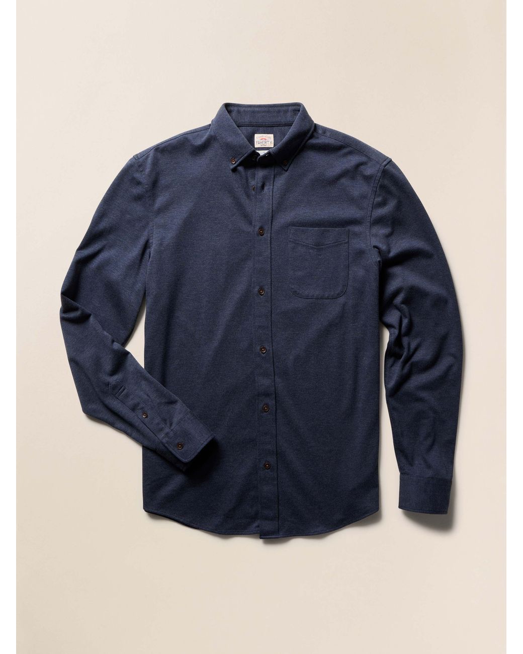 Faherty Brand Blue Coastline Knit Shirt for men