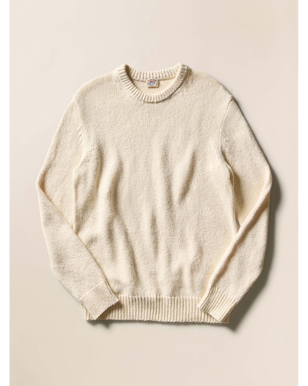 Faherty Brand Natural Heirloom Crewneck Sweater for men