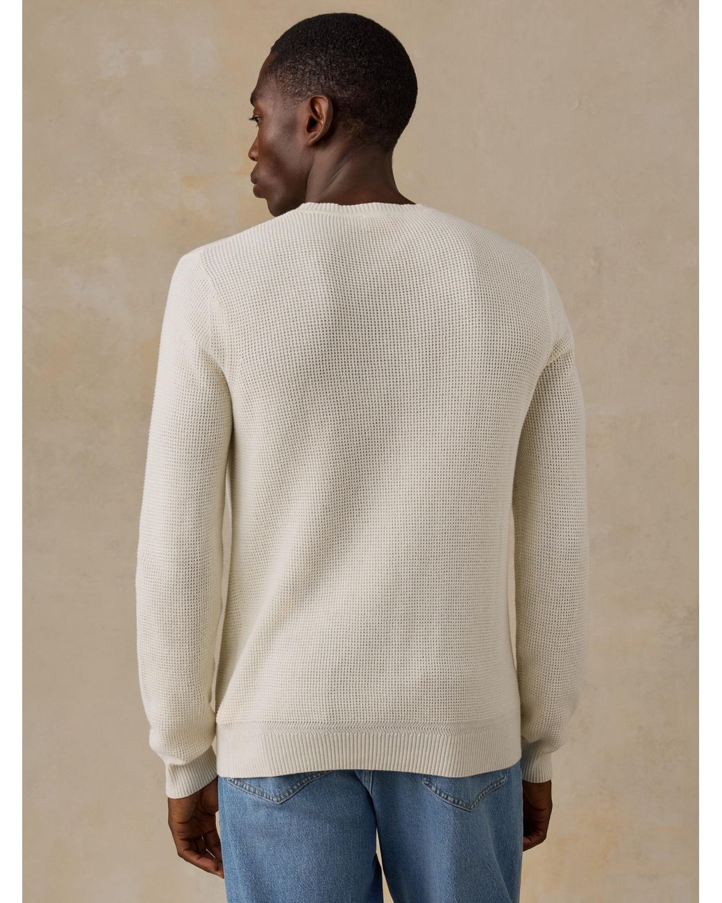 Faherty Brand Natural Sunwashed Crewneck Sweater for men