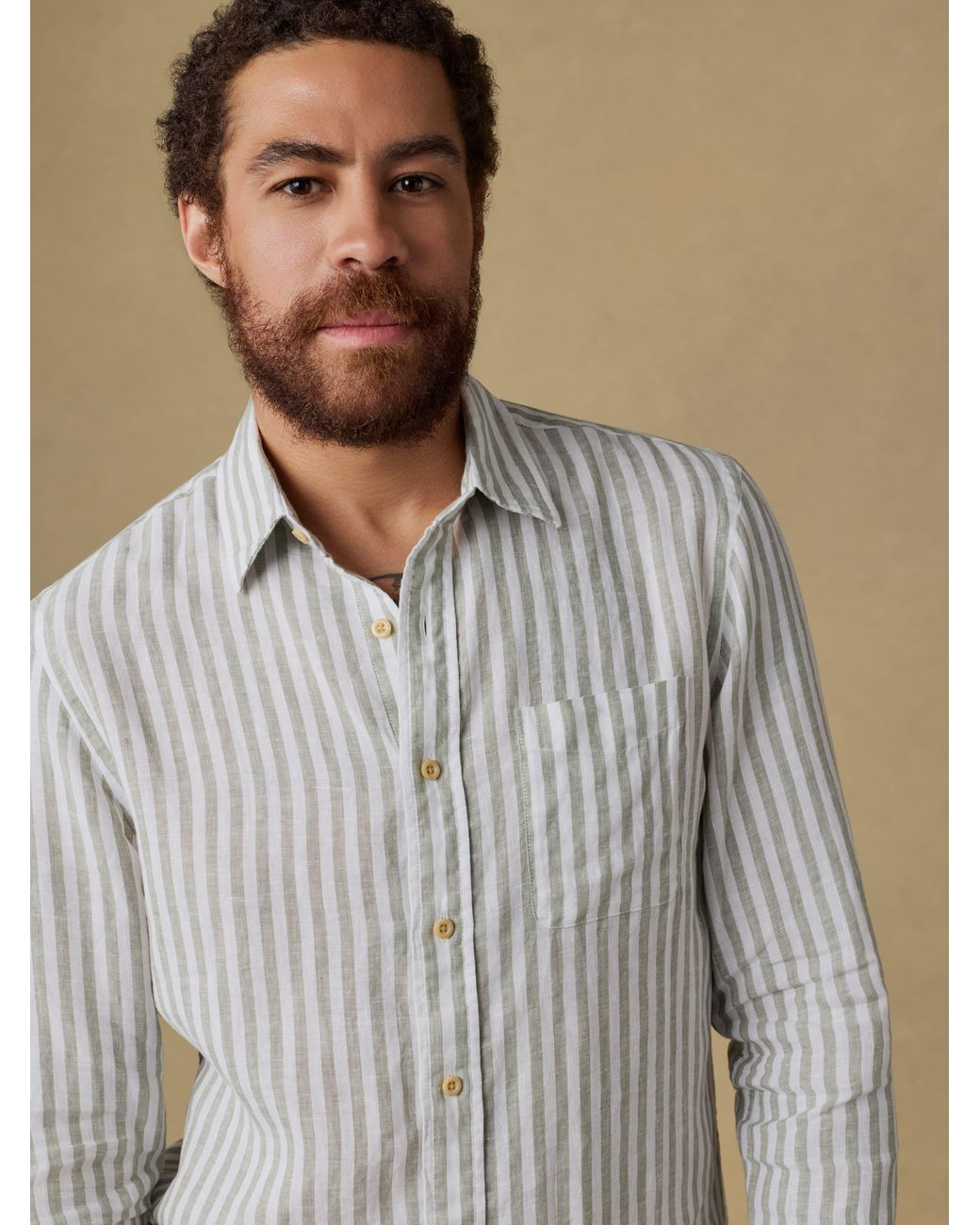 Faherty Brand Natural Laguna Linen Shirt for men