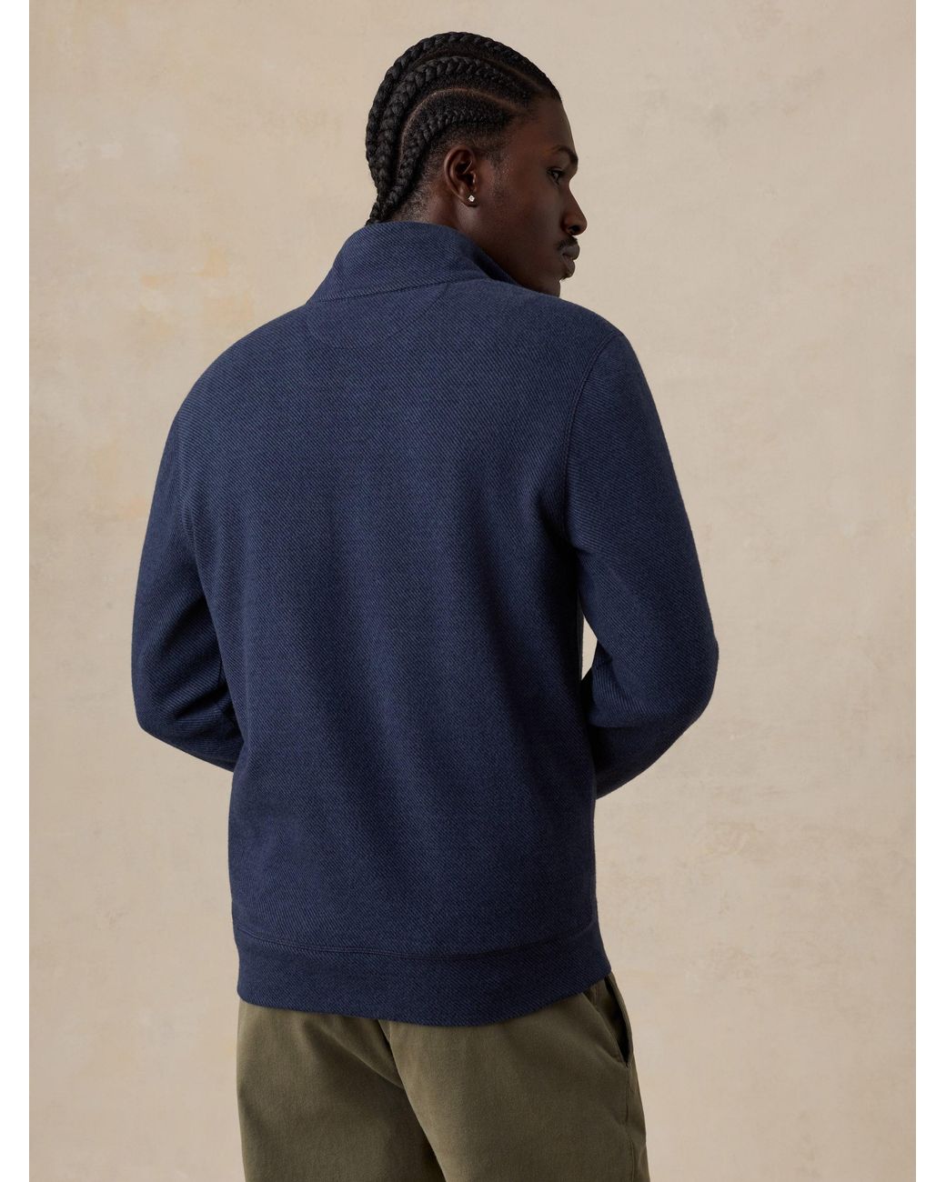 Faherty Brand Blue Legend Sweater Quarter Zip for men