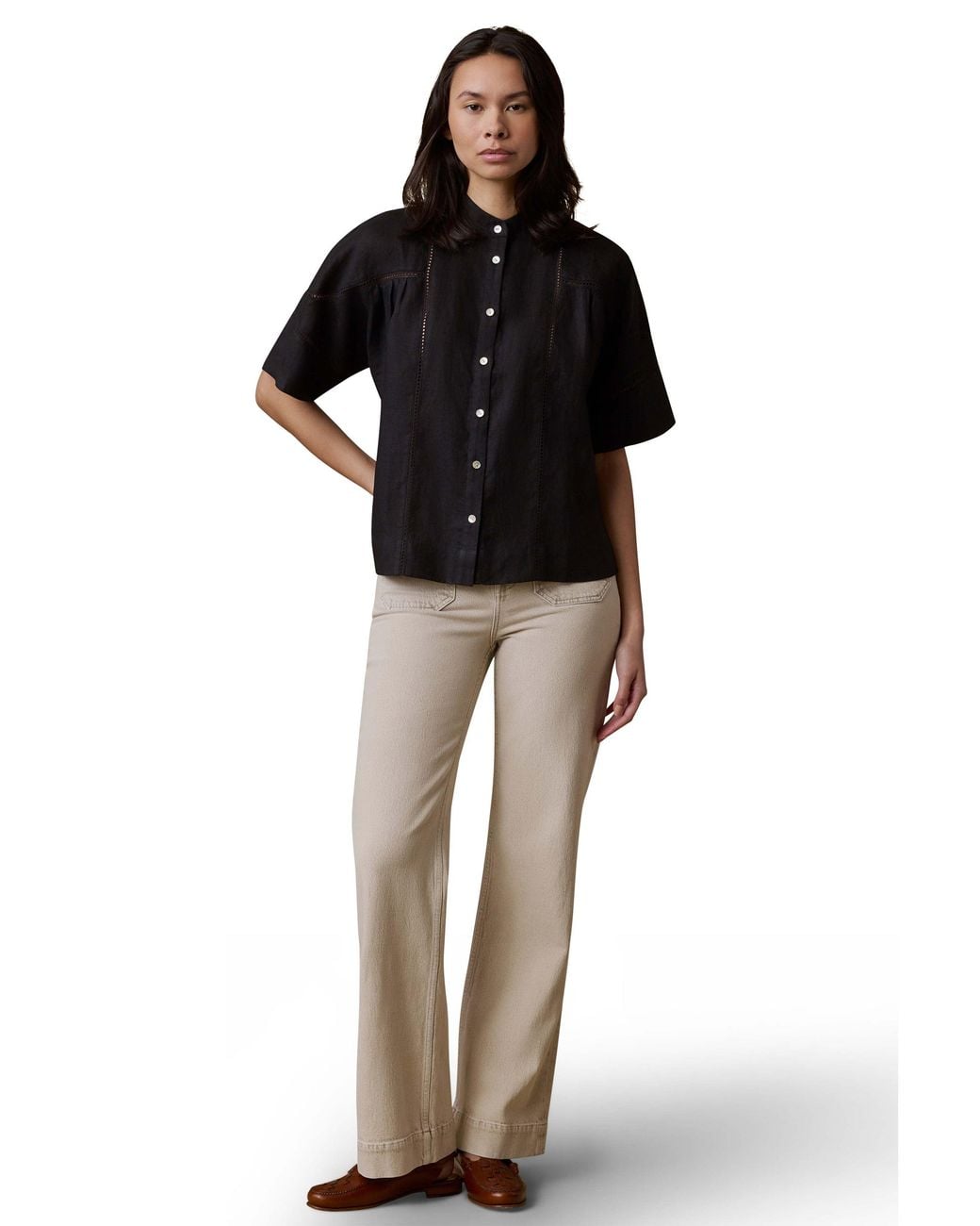 Faherty Brand Black Luna Top