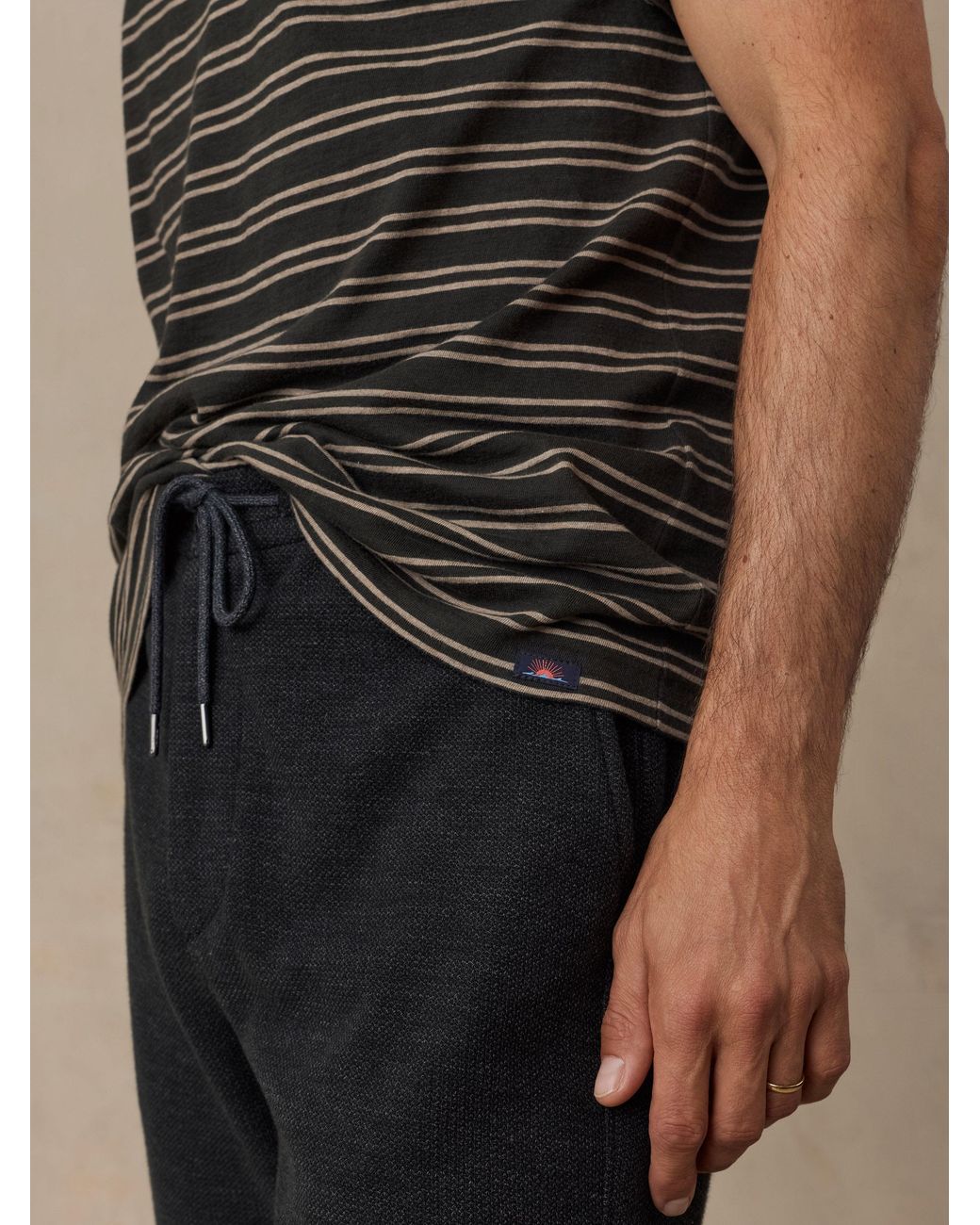 Faherty Brand Black Sunwashed Regenerative T-Shirt for men