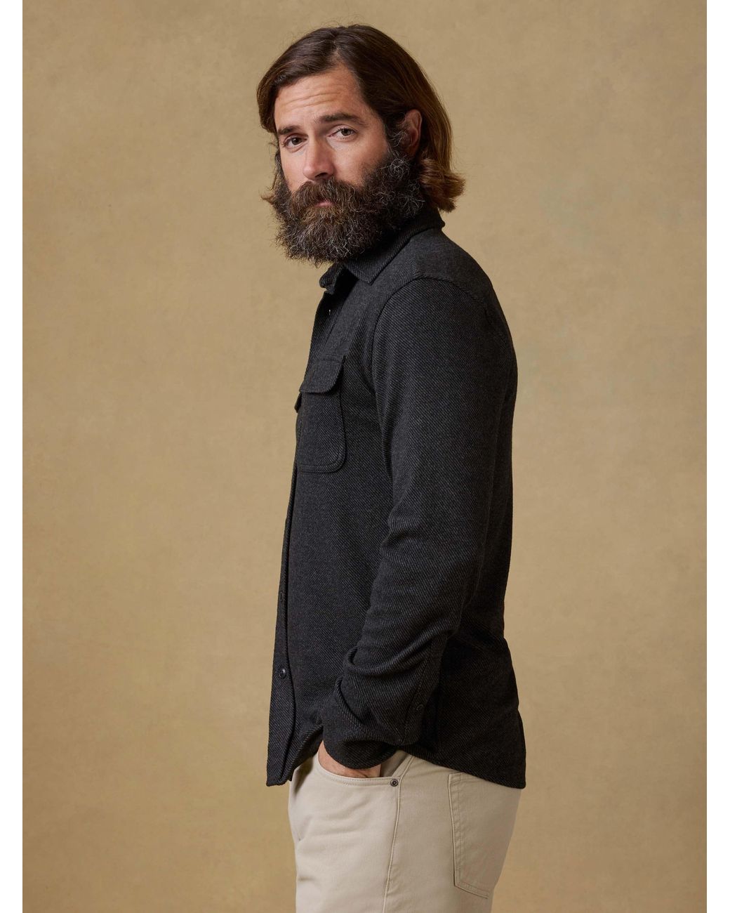 Faherty Brand Black Legend Sweater Shirt for men