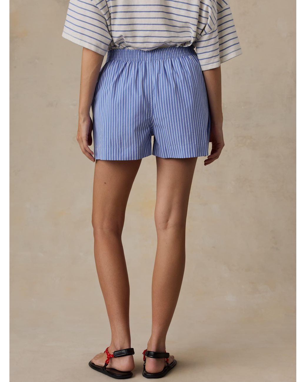 Faherty Brand Blue Coastal Poplin Boxer Short