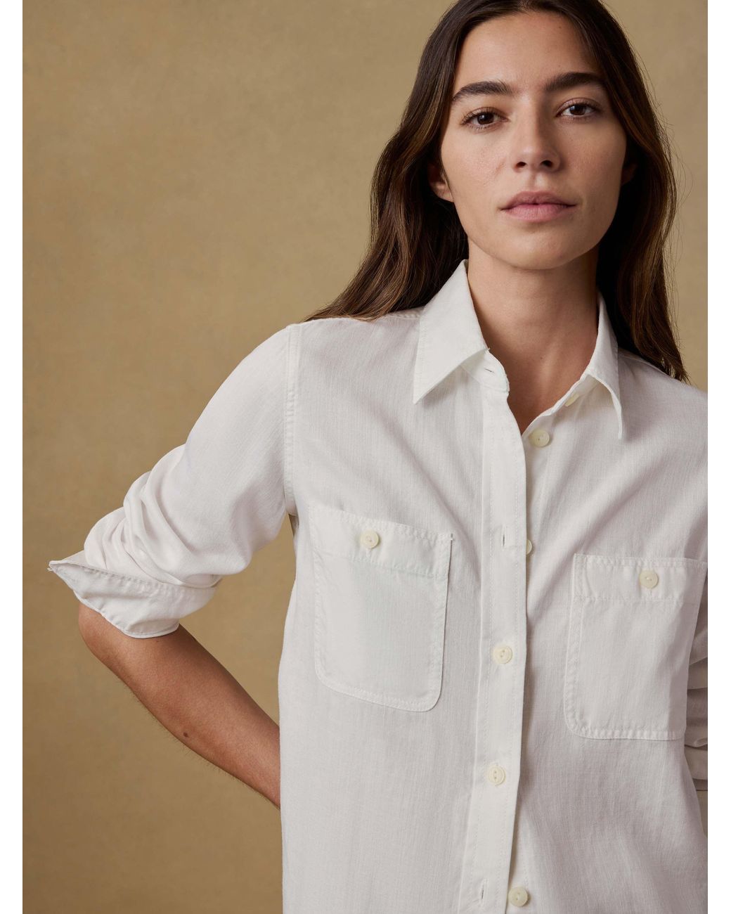 Faherty Brand Natural Tried & True Chambray Classic Shirt