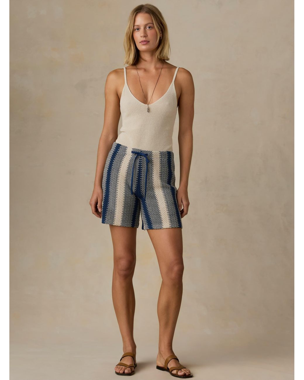 Faherty Brand Natural Seacoast Crochet Beach Short