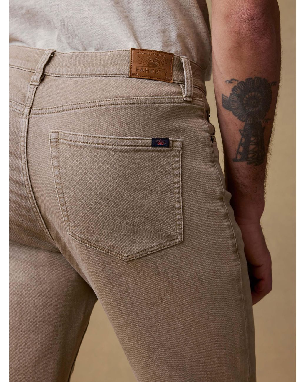 Faherty Brand Natural Stretch Terry 5-Pocket Pants for men