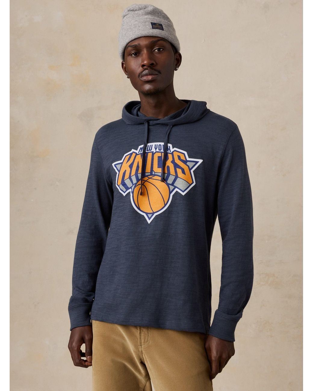 Faherty Brand Blue Ny Knicks Sunwashed Organic Hoodie for men