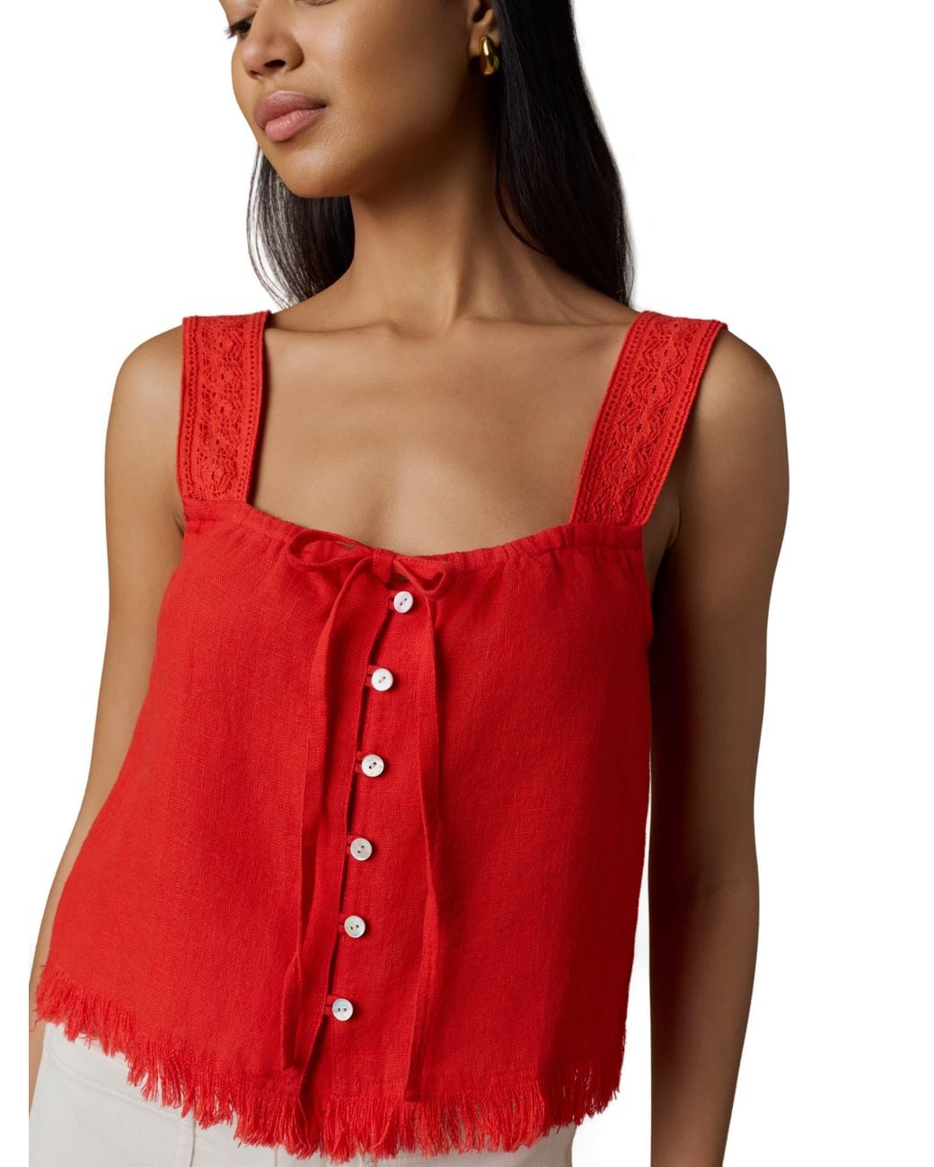 Faherty Brand Red Sunny Top